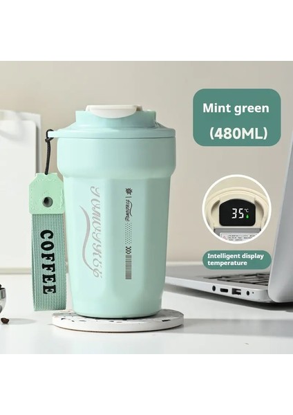 480ML Kahve Kupa 316 Paslanmaz Çelik Vakum Şişesi Soğuk ve Isı Termal Kupa Yalıtımlı Kupa Tumbler Seyahat Su Şişesi Kapasitesi: 480ML/RENK: Yeşil (Yurt Dışından)