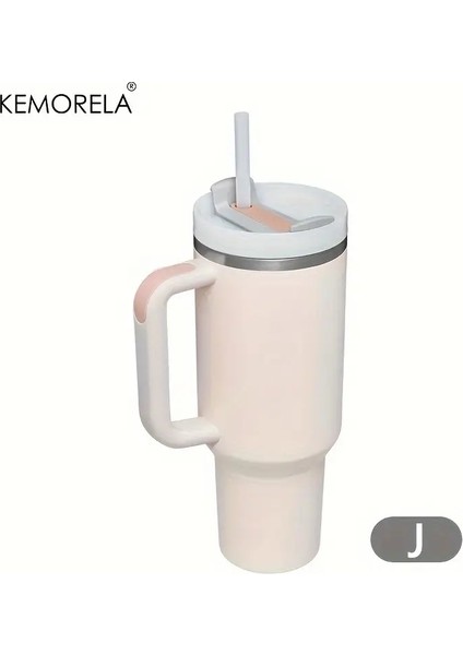 Kişiselleştirilmiş 887ML Tumbler Saplı Saman 40OZ Paslanmaz Çelik Su Şişesi Vakum Termos Kupası Seyahat Araba Kahve Mugcapacity: 801-900ML/RENK: J (Yurt Dışından)