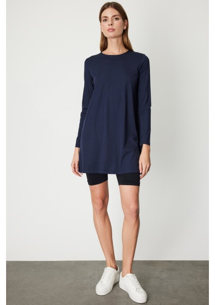 Kadın Uzun Kollu Basic Tunik 61421 Lacivert modelleri