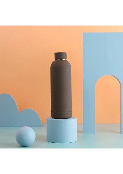 Su 500ML Paslanmaz Çelik Küçük Ağız Termos Spor Su Isıtıcısı Soğuk Termal Kupa Korunabilir Yalıtılabilir Kupa Spor Salonu Su Su Isıtıcısı Kapasite: 500ML/RENK: Kahverengi (Yurt Dışından)