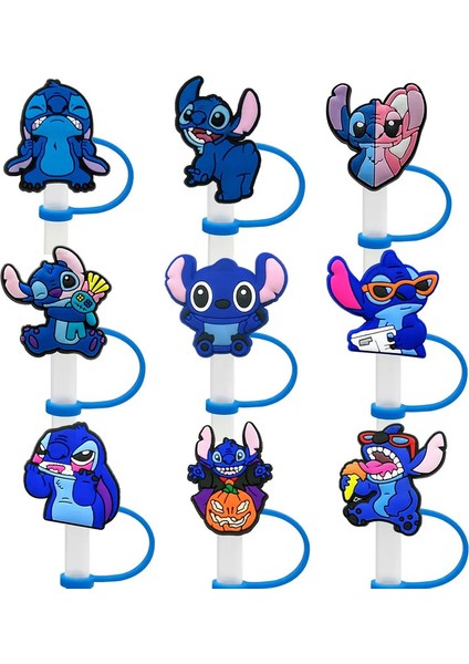 Sıcak Oyuncaklar Disney Serisi Karikatür Saman Kapak Kapağı 10MM Içecek Saman Fişi Yeniden Kullanılabilir Sıçrama Kanıtı Içme Fit Kupası Saman Kapağı Kolon: 8pcs-11 (Yurt Dışından)