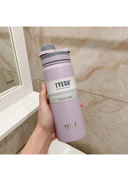 Tyeso 530/750ML Paslanmaz Çelik Termo Şişe Tumbler Vakum Şişesi Soğuk ve Isı Termal Kupa Açık Hava Spor Yalıtımlı Cupcapacity: 530ML/RENK: Mor (Yurt Dışından)