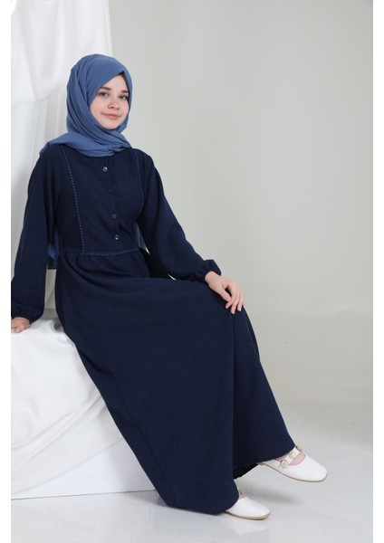 Melora Kız Çocuk Kadife Elbise Lacivert