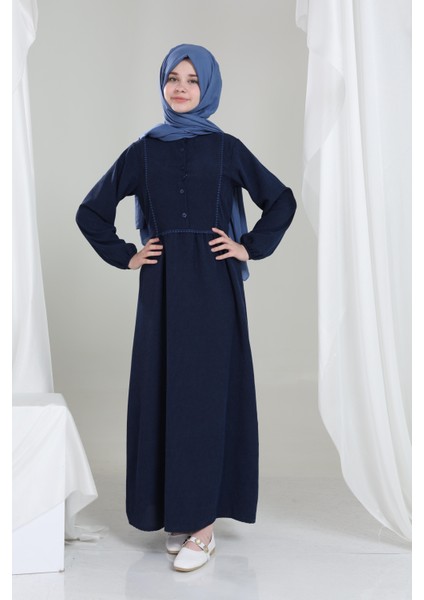 Melora Kız Çocuk Kadife Elbise Lacivert