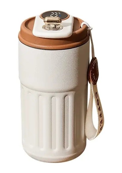 450ML Paslanmaz Çelik Termos Şişesi Akıllı Ekran Sıcaklık Kahve Kupası Taşınabilir Vakum Kupa Soğuk ve Isı Vakum Flaskcapacity: 450ML/RENK: Beyaz Termos Kupası (Yurt Dışından)