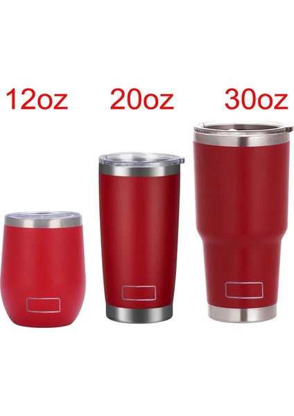 30 Oz 20OZ 12OZ Tumbler Seyahat Kurı Saman Kapakları ile Bira Kupası Paslanmaz Çelik Vakum Insülat Yetys Buzlu Kahve Kupası Araba si: 600ML (20OZ) /renk: Kırmızı (Yurt Dışından)