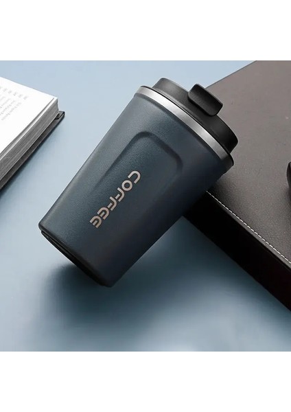 380/510ML Paslanmaz Çelik Kahve Kupa Taşınabilir Tumbler Vakum Şişeler Araba Termal Kupası Soğuk ve Isı Termal Kupa Kahve Kupası Kapasite: 380ML/RENK: Gri (Yurt Dışından)