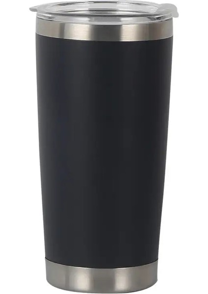 20OZ 600ML Termal Bira Kurı Paslanmaz Çelik Vakum Yalıtımlı Tumbler Termos Kapaklı Kahve Kupası Su Şişesi Şişesi Araç Kapasitesi: 600ML (20OZ)/RENK: Siyah (Yurt Dışından)