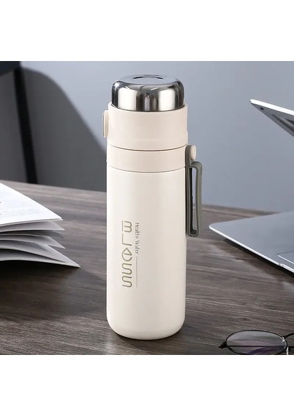 Termos Şişe Paslanmaz Çelik Vakum Hediye Kupası Ev 500ML Ofis Kahve Süt Şişesi Su Şişesi Kapasite: 500ML/RENK: Beyaz (Yurt Dışından)