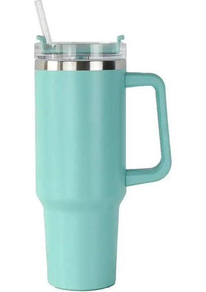 30/40OZVAUM Yalıtımlı Otomobil Kupası Stanleys Çift Duvar Termal Buzlu Seyahat Kupası ve Tumbler Flowstate Saman Kapağı Paslanmaz Çelik Kapasite: 1-1.5l/renk: Yeşil (Yurt Dışından)