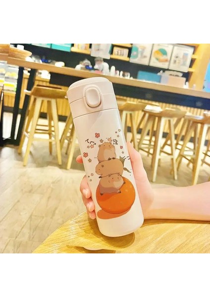 Sevimli Capya Donut Çift Içme Capya Öğrencileri Için Paslanmaz Çelik Su Şişesi Çocuk Çocuk Termos Kupa Kapasitesi: 450ML/RENK: 2 (Yurt Dışından)