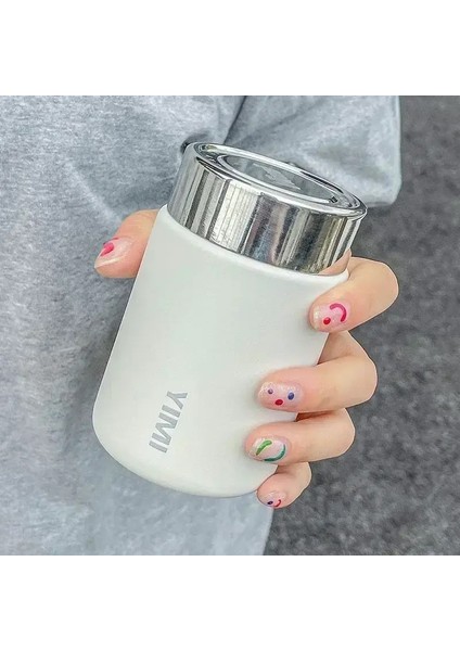 230ML Mini Paslanmaz Çelik 316 Termos Kupa Moda Taşınabilir Cep Vakum Şişesi Kahve Çayı Termal Su Şişesi Tumbler Kapasite: 230ML/RENK: Beyaz (Yurt Dışından)