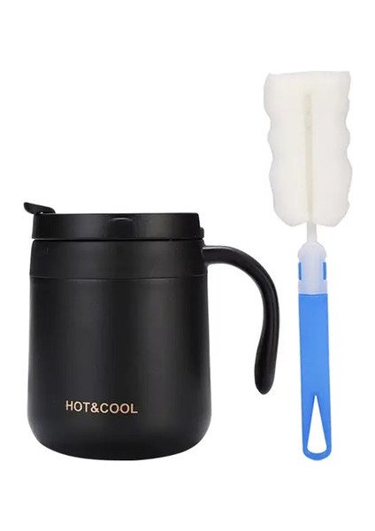 350/500ML Yalıtımlı Kahve Kupası Kalıplı Paslanmaz Çelik Yalıtımlı Kupa Kahve Tumbler Termos Çay Dakları Dudak Kapasitesi: 500ML/RENK: Siyah 2pcs A A (Yurt Dışından)