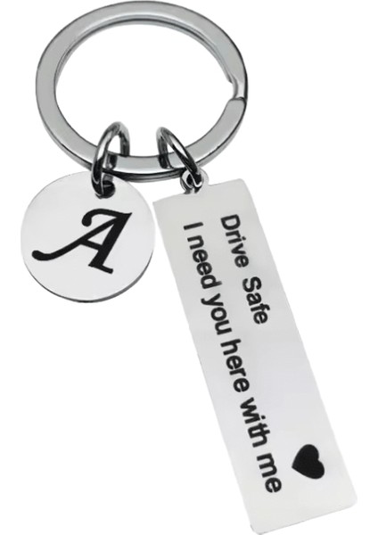 Drive Safe Anahtarlıklar A-Z Baş Harfler Erkekler Kadınlar Paslanmaz Çelik Anahtarlık Doğum Günü Chritsmas Babalar Günü Hediyeleri Takı (Yurt Dışından)