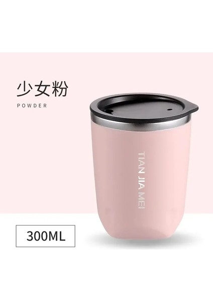 Küçük Araba Kahve Fincanı Vakum Şişesi Termos Kahve Kupa Dağı Macaron Paslanmaz Çelik Termal Yalıtımlı Dak Su Şişesi Tumblercapity: 300ML/RENK: Pembe (Yurt Dışından)
