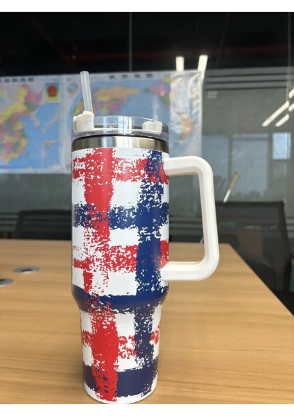 40OZ 304 Paslanmaz Çelik Yalıtımlı Su Şişesi, Termal Kahve Kupası, Soğuk Sıcak Kur Saplı Samanlı Vakum Şişesi, Spor Kapasitesi Için: 1200ML/RENK: Multi (Yurt Dışından)