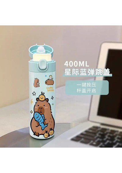 400ML Capya Karikatür Paslanmaz Çelik Kahve Kupası Seyahat Termal Kupa Sızdıran Termos Şişe Çay Kahve Kupa Yalıtımlı Kupa Hediye Kazaneti: 400ML/RENK: 4 (Yurt Dışından)