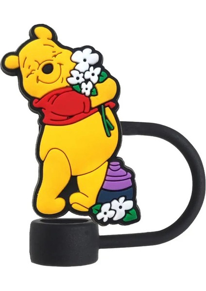1-21PCS Miniso Disney Winnie Pooh Araba Thermos Cup 3040OZ CUP1MM Saman Toppers Yeniden Kullanılabilir Toz Geçirmez Saman Kapağı Renk: 2 (Yurt Dışından)
