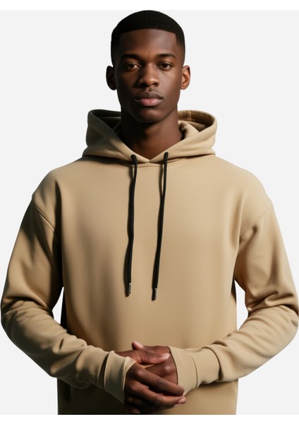 Erkek Kapüşonlu Kanguru Cep 3 Iplik Puf Yumuşacık (Içi Polarlı)