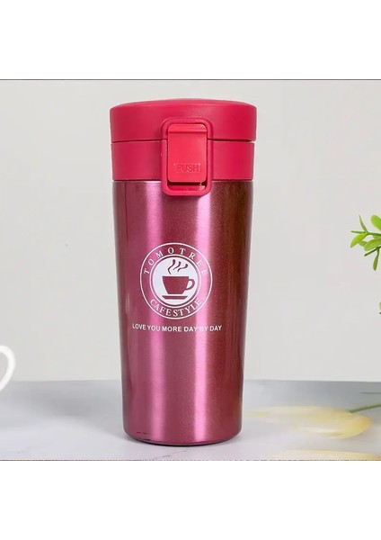 380ML/510ML Seyahat Kahve Kupa Kupa Paslanmaz Çelik Kahve Kahve Vakum Şişesi Sızdıran Termos Şişesi Soğuk ve Isı Termos Kupa Kapasite: 380ML/RENK: Kırmızı (Yurt Dışından)