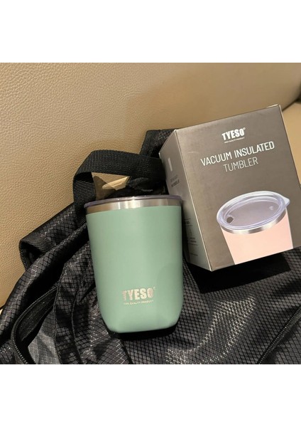 Tyeso 8784 Mini Termal Kupa 300ML Kapasite Paslanmaz Çelik Termos Yalıtımlı Tumbler Taşınabilir Araç Termal Kahve Cupcapacity: 300ML/RENK: Beyaz (Yurt Dışından)