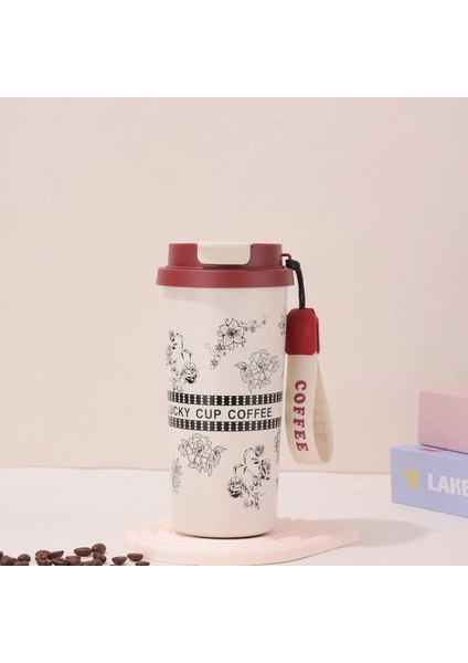 500ML Paslanmaz Çelik Termal Kahve Kahve Kahve Kahve Kahve Kahve Şişesi Çay Ofisi Iş Tarzı Seyahat Termo Kupa Kapasite: 500ML/RENK: Kırmızı (Yurt Dışından)