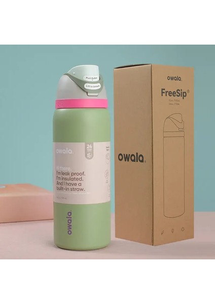 Owala Fincan Vakum Şişeleri Termozlar Su Şişesi Içecek Takımı Termo Dak Paslanmaz Çelik Termal Kupa Orijinal Soğuk Sıcak Kahve Kapasitesi: 32OZ (945ML)/RENK: Yeşil (Yurt Dışından)