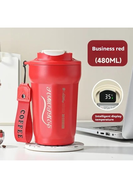 480ML Kahve Kupa 316 Paslanmaz Çelik Vakum Şişesi Soğuk ve Isı Termal Kupa Yalıtımlı Kupa Tulumbil Seyahat Su Şişesi Kapasitesi: 480ML/RENK: Kırmızı (Yurt Dışından)