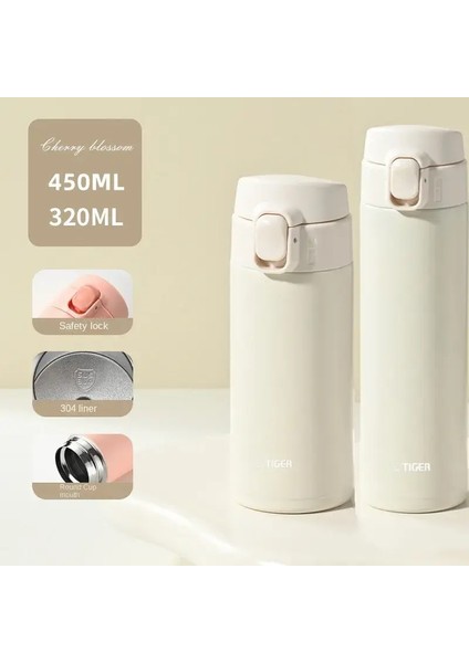 Tiger Paslanmaz Çelik Yalıtılmış Kupa, Yaratıcı Zıplayan Kapak Cupcapacity: 320ML/RENK: Beyaz (Yurt Dışından)