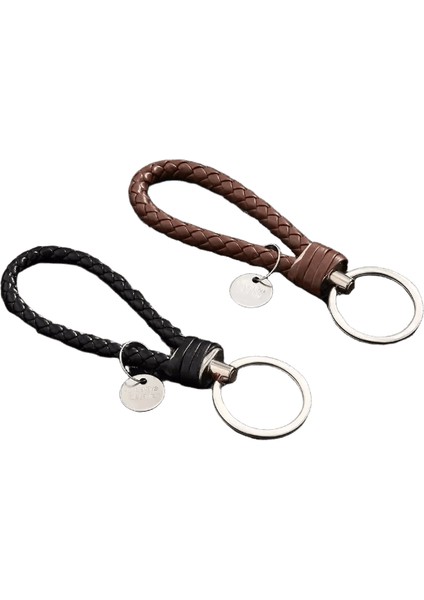 2 Adet / Takım PU Deri Örgülü Dokuma Halat Anahtarlık DIY Çanta Kolye Anahtarlık Tutucu Anahtar Araba Biblo Anahtarlık Erkek Kadın Hediye TakıRenk: Set 3 (Yurt Dışından)