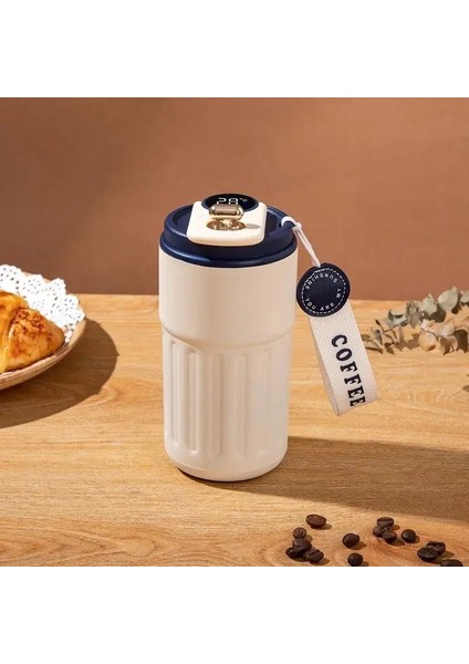 Paslanmaz Çelik Akıllı Termos Şişe Akıllı Sıcaklık Ekran Kahve Kupası Vakum Şişeler Ofis Kupası Iş Taşınabilir Kupa Kapasite: 450ML/RENK: 04 (Yurt Dışından)