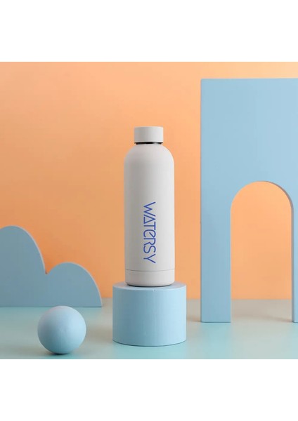 500ML Paslanmaz Çelik Termal Kupa Çift Duvar Vakum Şenlikleri Ofis Ev Yalıtımlı Kahve Kupası Açık Hava Spor Su Şişesi Kapasite: 0.5l/renk: Gri Beyaz (Yurt Dışından)