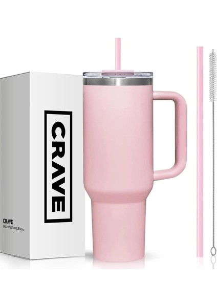 Kapak ve Saman ile 40OZ Tumbler L Yeniden Kullanılabilir Dökülme Geçirmez Çift Duvar Yalıtımlı Paslanmaz Çelik Su Şişesi Seyahat Mugcolor: Pembe Alacakaranlık (Yurt Dışından)