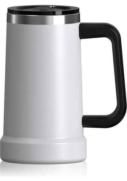 700ML Paslanmaz Çelik Termal Kupa Çift 304 Yalıtımlı Tumbler Ofis Ev Bira Kupa Sıcak Kahve Kupası Kapasite: 701-800ML/RENK: Beyaz (Yurt Dışından)