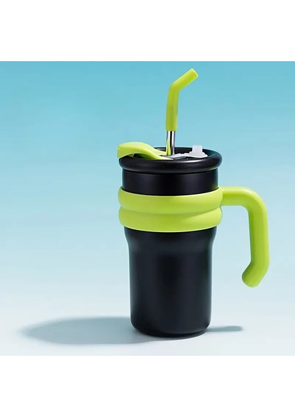 500ML Yalıtımlı Kupa Soğuk ve Sıcak Kahve Tumburu Kapaklı Samanlı 316 Paslanmaz Çelik Su Şişesi Vakum Termos Kupası Kapasite: 500ML/RENK: B (Yurt Dışından)