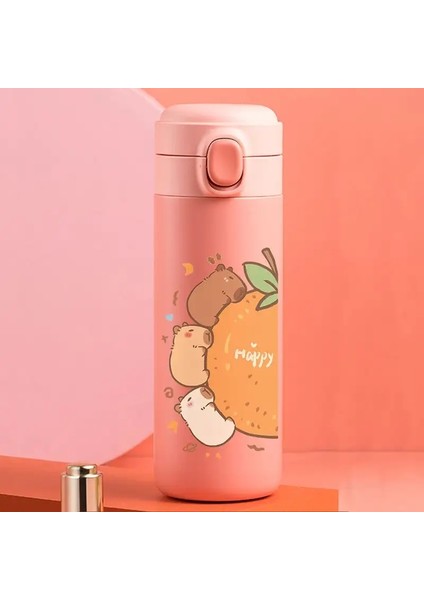Sevimli Capya Donut Çift Içme Capya Öğrencileri Için Paslanmaz Çelik Su Şişesi Çocuk Çocuk Termos Kupa Kapasitesi: 450ML/RENK: 5 (Yurt Dışından)