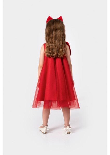 Kız Çocuk Abiye Elbise Büyük Fiyonk Detaylı Özel Gün Parti Elbisesi fiyatları