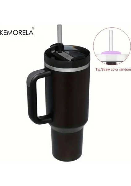 Kemorela Tumbler Sap Kapaklı Saman Paslanmaz Çelik Su Şişesi 887/1182ML Vakum Termos Kupası Seyahat Araba Kahve Kupa Kapasite: 1182ML/RENK: A (Yurt Dışından)