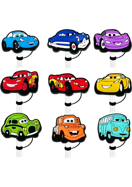 Sıcak Oyuncaklar Disney Serisi Karikatür Saman Kapak Kapağı 10MM Içecek Saman Fişi Yeniden Kullanılabilir Sıçrama Kanıtı Içme Fit Kupa Saman Kapağı Kolye Renk: 9pcs-3 (Yurt Dışından)