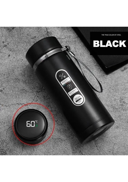 500ML 800ML 1000ML Paslanmaz Çelik Termos Şişe LED Sıcaklık Ekranlı Su Termo Şişe Vakum Şişesi Taşınabilir Kur Kapasite: 500ML/RENK: Siyah (Yurt Dışından)