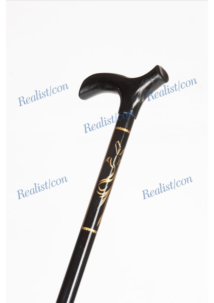 Asansörlü Ayarlanabilir Metal Baston (Siyah)