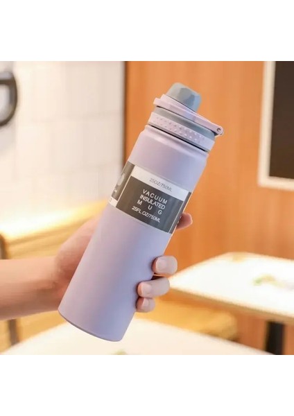 Taşınabilir Yalıtım Termos Şişesi Çift Duvarlı Vakum Şişeleri Sıcak Soğuk Paslanmaz Çelik Su Şişesi Spor Termal Mugcapacity: 530ML/RENK: Mor (Yurt Dışından)