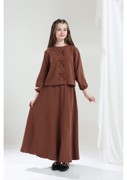 Nora Kız Çocuk Takım Kahverengi