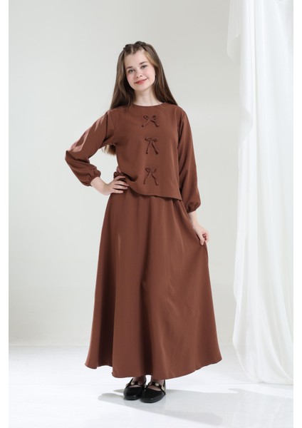 Nora Kız Çocuk Takım Kahverengi fiyatları