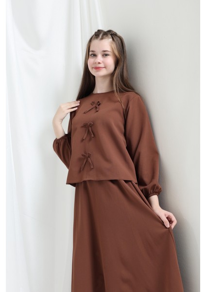 Nora Kız Çocuk Takım Kahverengi modelleri