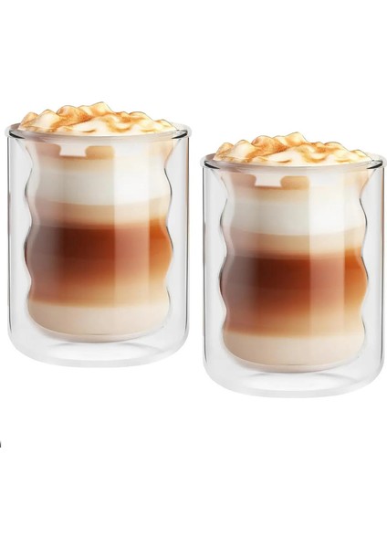 2 Pcs 400ML Cam Dak Çift Katmanlı Cam Kahve Kurı Şeffaf El Yapımı Isı Dirençleri Çay Kupası Yaz Drinkscolor: 2 Pcs/kapasite: 301-400ML (Yurt Dışından)