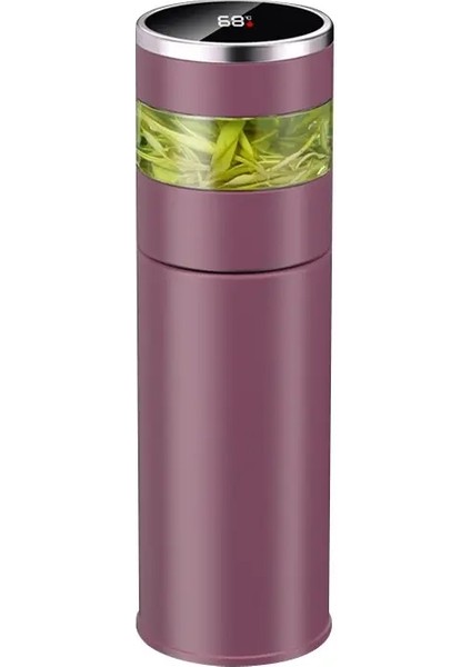 Daklar Akıllı 304 Paslanmaz Çelik Vakum Kupa Sıcaklık LED Gözleşme Çaşamı ve Su Vakum Şişesi ile Çay Kupası Kapasite: 450ML/RENK: Pembe (Yurt Dışından)