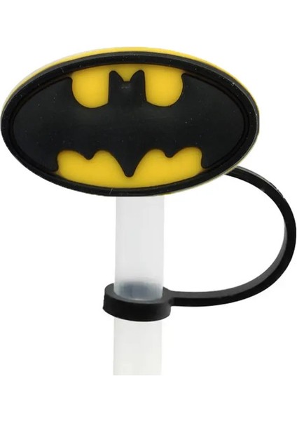 Sıcak Oyuncaklar Batman Straw Cover Cap Cartoon 10MM Içecek Saman Fişi Yeniden Kullanılabilir Sıçrama Kanıt Içme Kupası Saman Kapağı Kolye Accescolor: 1PCS-10MM (Yurt Dışından)
