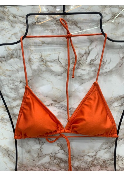 Kadın Likralı Yandan Boyundan Bağlamalı Şık Ipli Üçgen Bikini Takım fırsatları