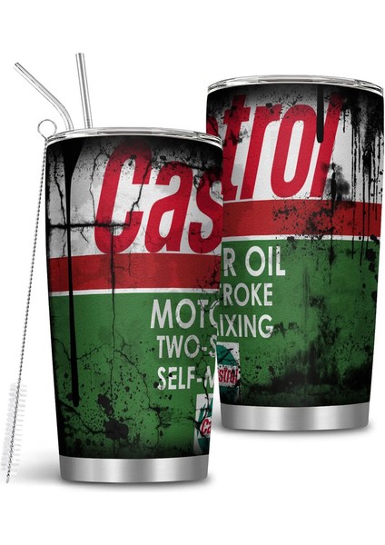 20OZ Motor Yağı Filtresi Çift Duvar Paslanmaz Çelik Yalıtımlı Yalıtımlı Saman ve Kapak Kedi Grunge Yağ Soğuk Sıcak Içecek Araç Kupa Cupcapacity: 20OZ/RENK: 1pc S-1R1807 (Yurt Dışından)